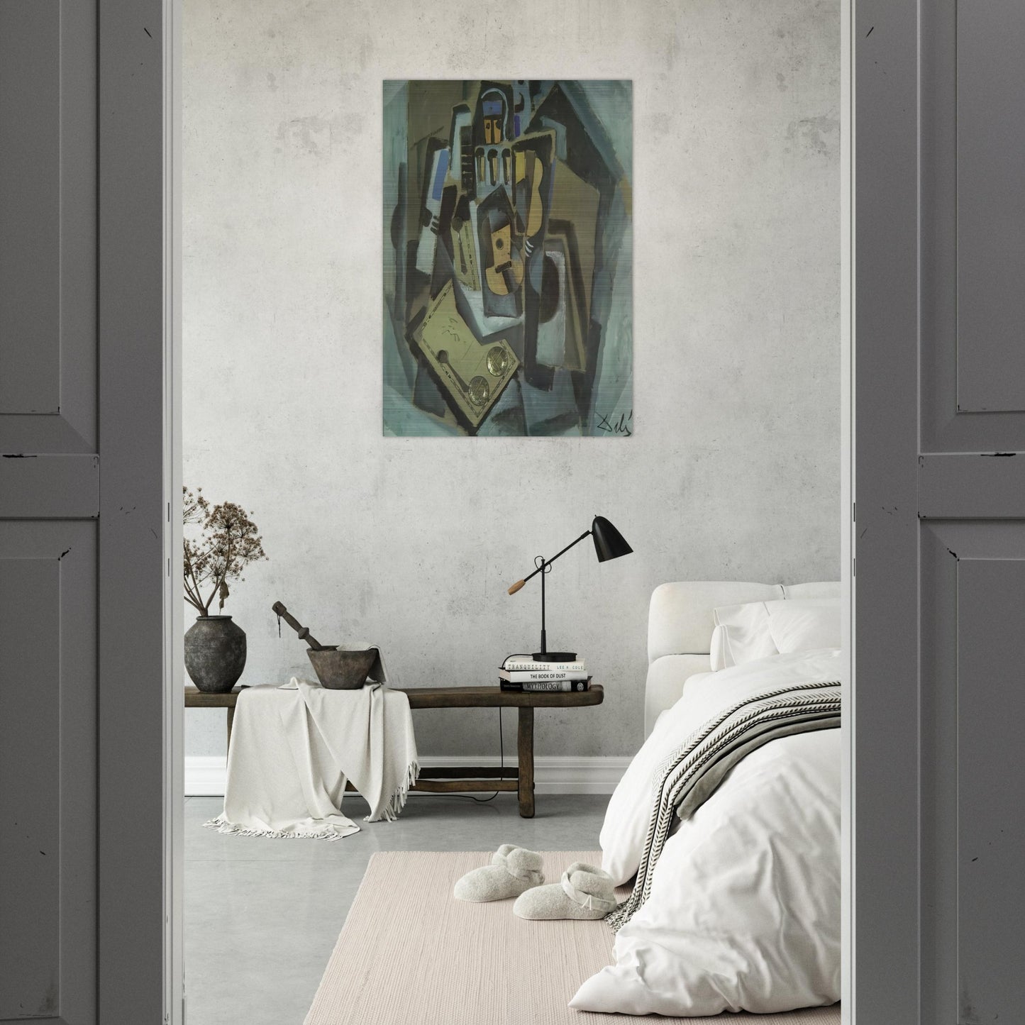 PIERROT AND GUITAR - Salvador Dali Brushed Aluminum Print - 70x100 cm / 28x40 inches | Salvador Dali Aluminum Print | Salvador Dali Prints
