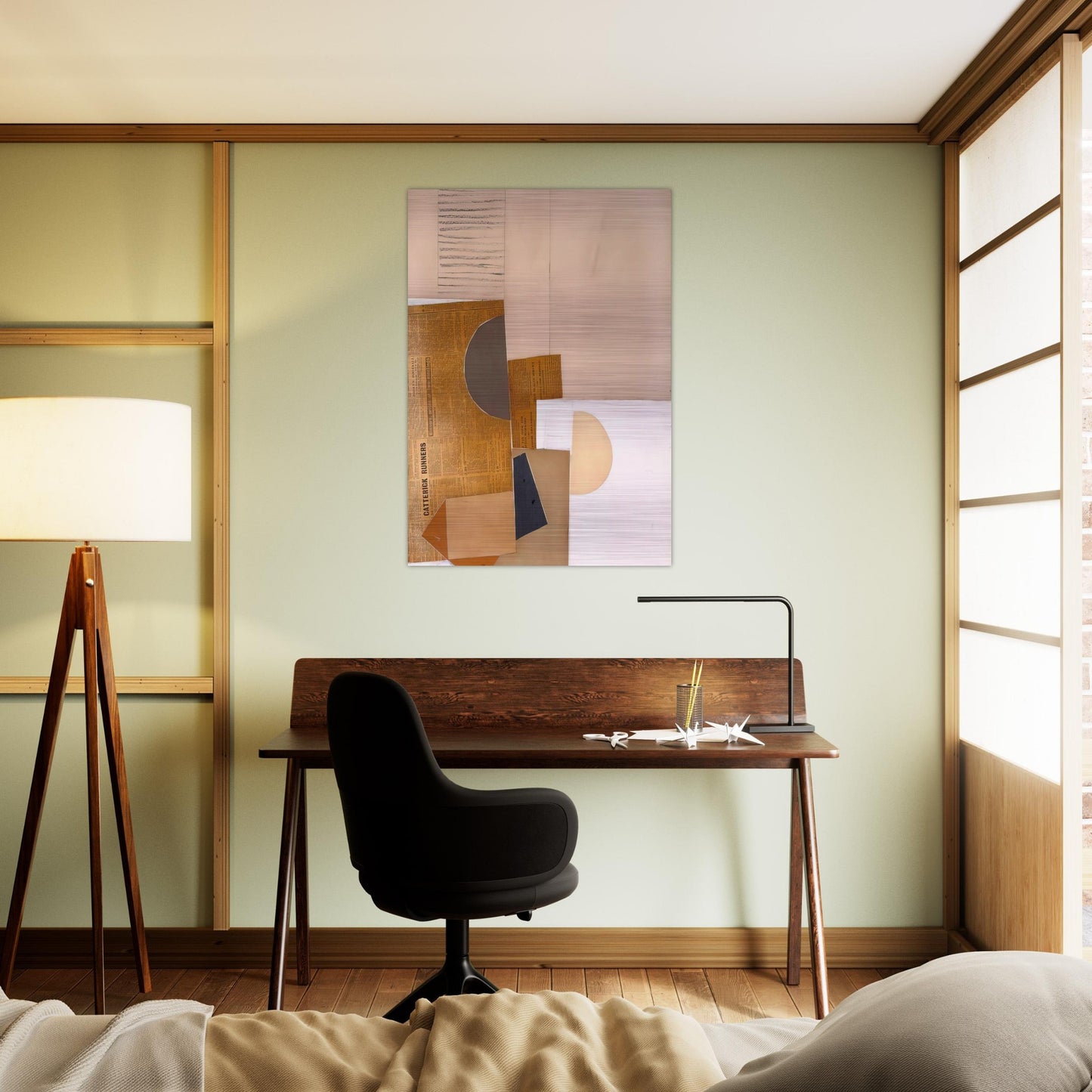 Abstract in White, Grey and Ochre - 1949 - Victor Pasmore Brushed Aluminum Print - 70x100 cm / 28x40 inches | Victor Pasmore Aluminum Print | Victor Pasmore Prints