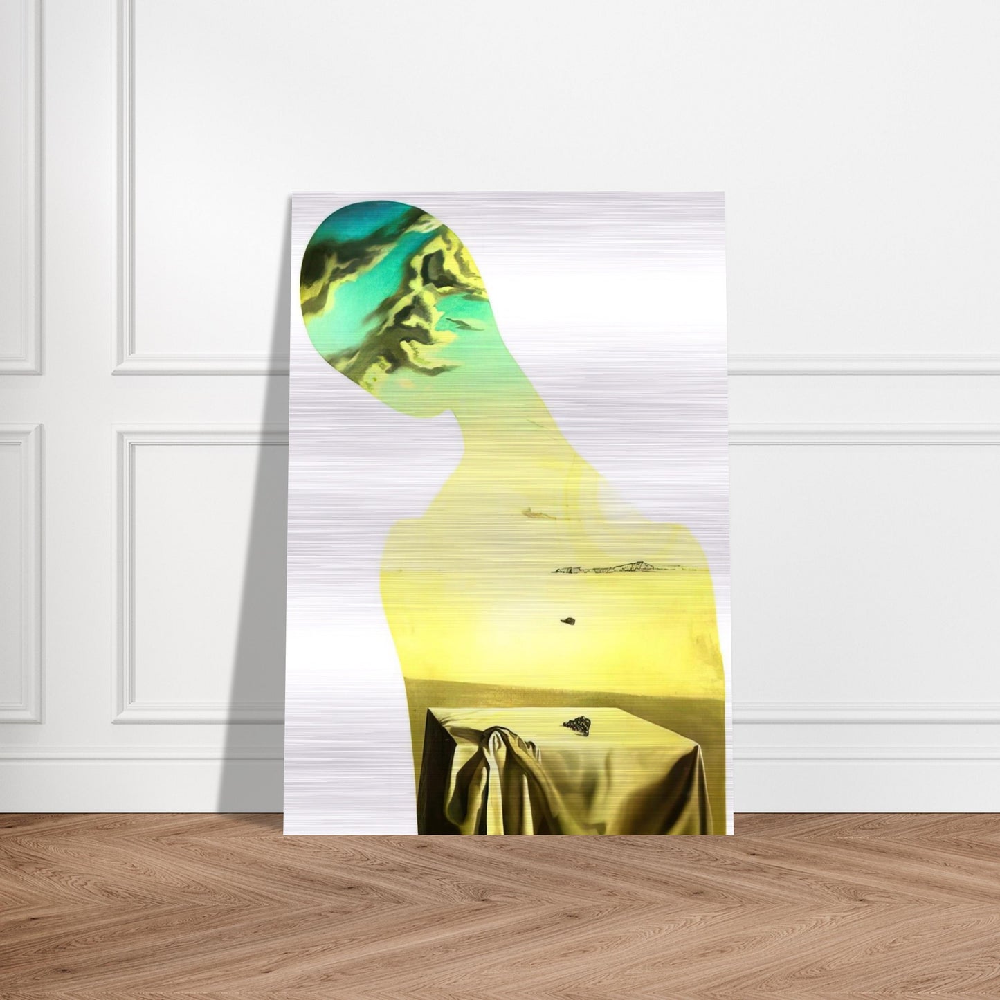 COUPLE WITH CLOUDS IN THEIR HEADS WOMAN - Salvador Dali Brushed Aluminum Print - 70x100 cm / 28x40 inches | Salvador Dali Aluminum Print | Salvador Dali Prints
