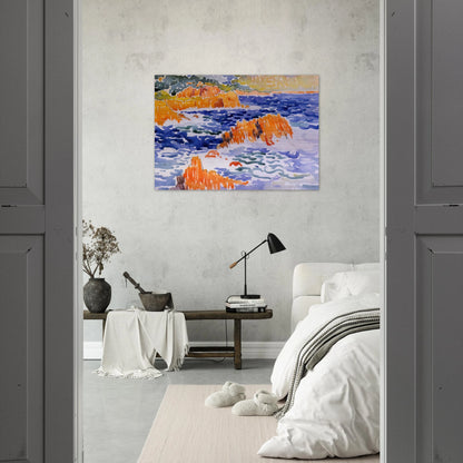 Rocks at Trayas - Henri-Edmond Cross Brushed Aluminum Print - 70x100 cm / 28x40 inches | Henri-Edmond Cross Aluminum Print | Henri-Edmond Cross Prints