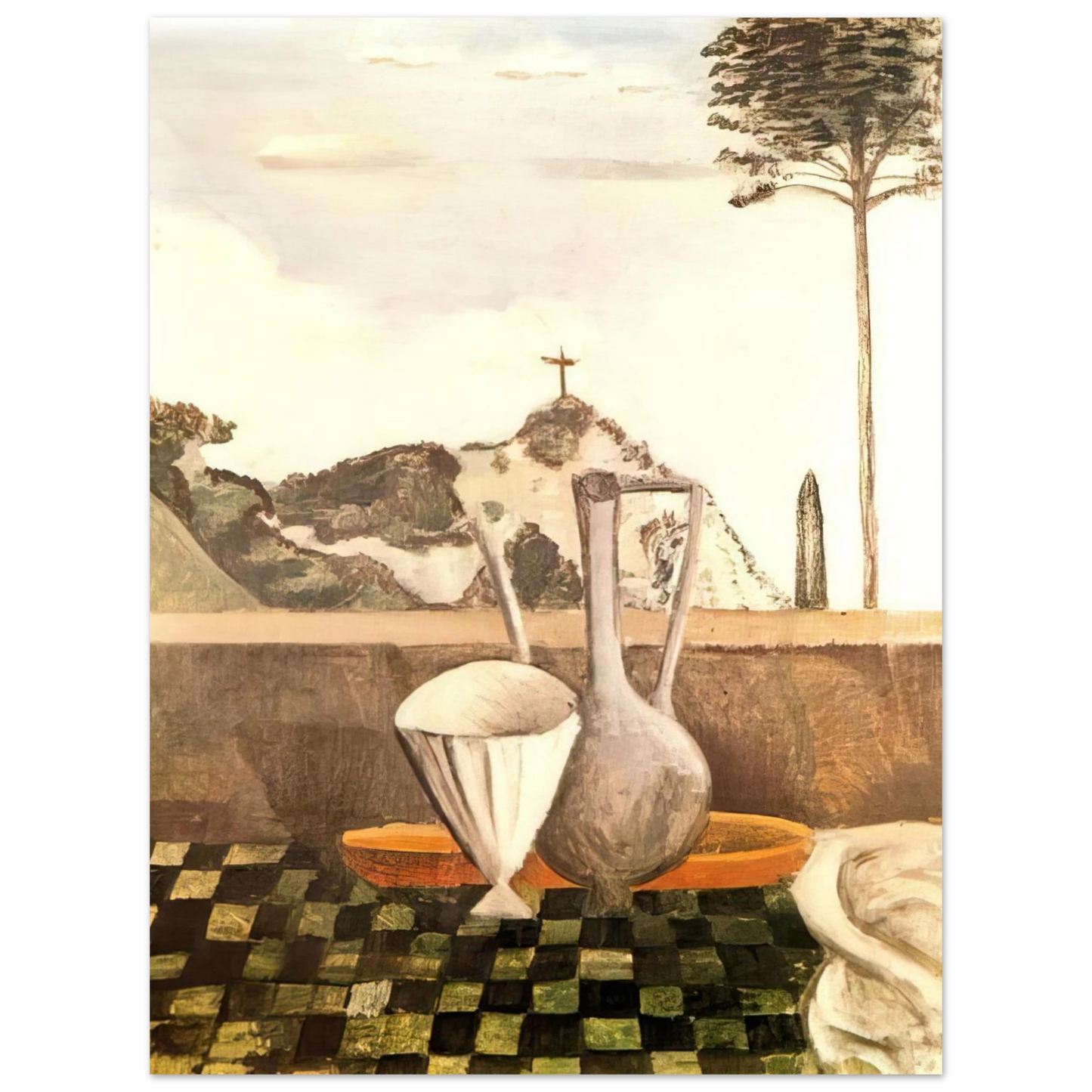 Andre Derain - THE STILL LIFE IN FRONT OF CROSS ON TOP OF THE MOUNTAIN 1912  75x100 cm / 30x40inches Fine Art Poster