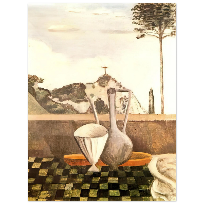 Andre Derain - THE STILL LIFE IN FRONT OF CROSS ON TOP OF THE MOUNTAIN 1912  75x100 cm / 30x40inches Fine Art Poster