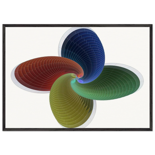 Tower of Fire parametric model - Abstract Art - Johannes Itten 70x100 cm / 28x40 inches Framed Art Print – Black Wooden Frame