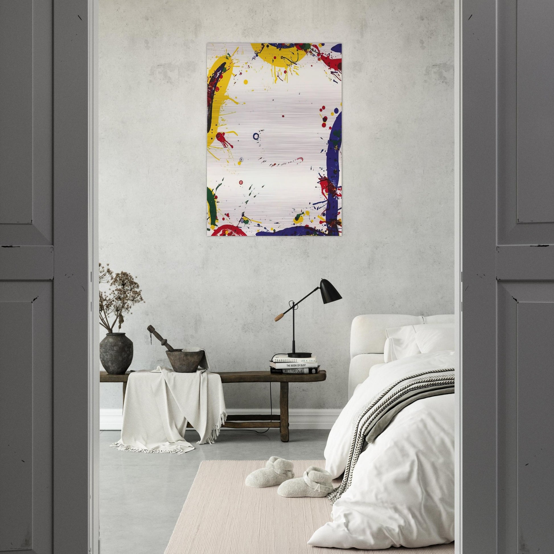 Upper Yellow II  Lembark L73  - Sam Francis Brushed Aluminum Print - 70x100 cm / 28x40 inches | Sam Francis Aluminum Print | Sam Francis Prints