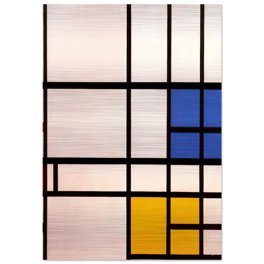 Composition N. 11 London with Blue, Red and Yellow - Piet Mondrian Brushed Aluminum Print - 70x100 cm / 28x40 inches | Piet Mondrian Aluminum Print | Piet Mondrian Prints
