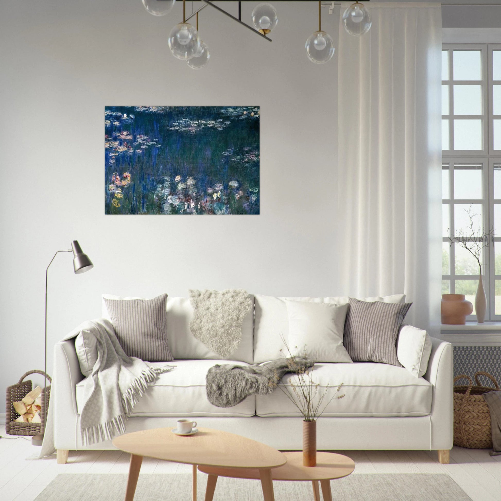 Water Lilies, Green Harmony - claude monet Brushed Aluminum Print - 70x100 cm / 28x40 inches | claude monet Aluminum Print | claude monet Prints