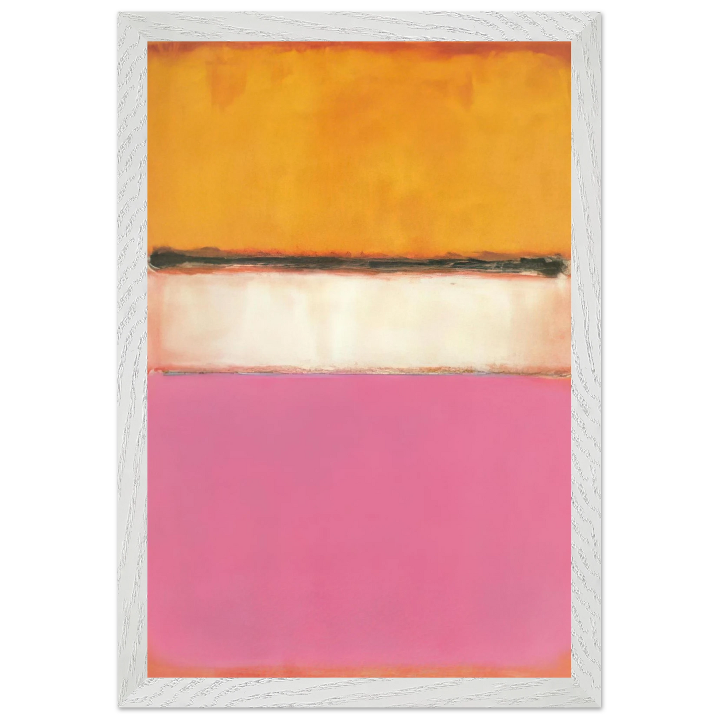 Mark Rothko - White Center Yellow, Pink and Lavender on Rose - 1950 Wall Art - 21x29.7 cm / 8x12" - Premium Wooden Framed Poster With Fine Art Paper-canvas - Black frame