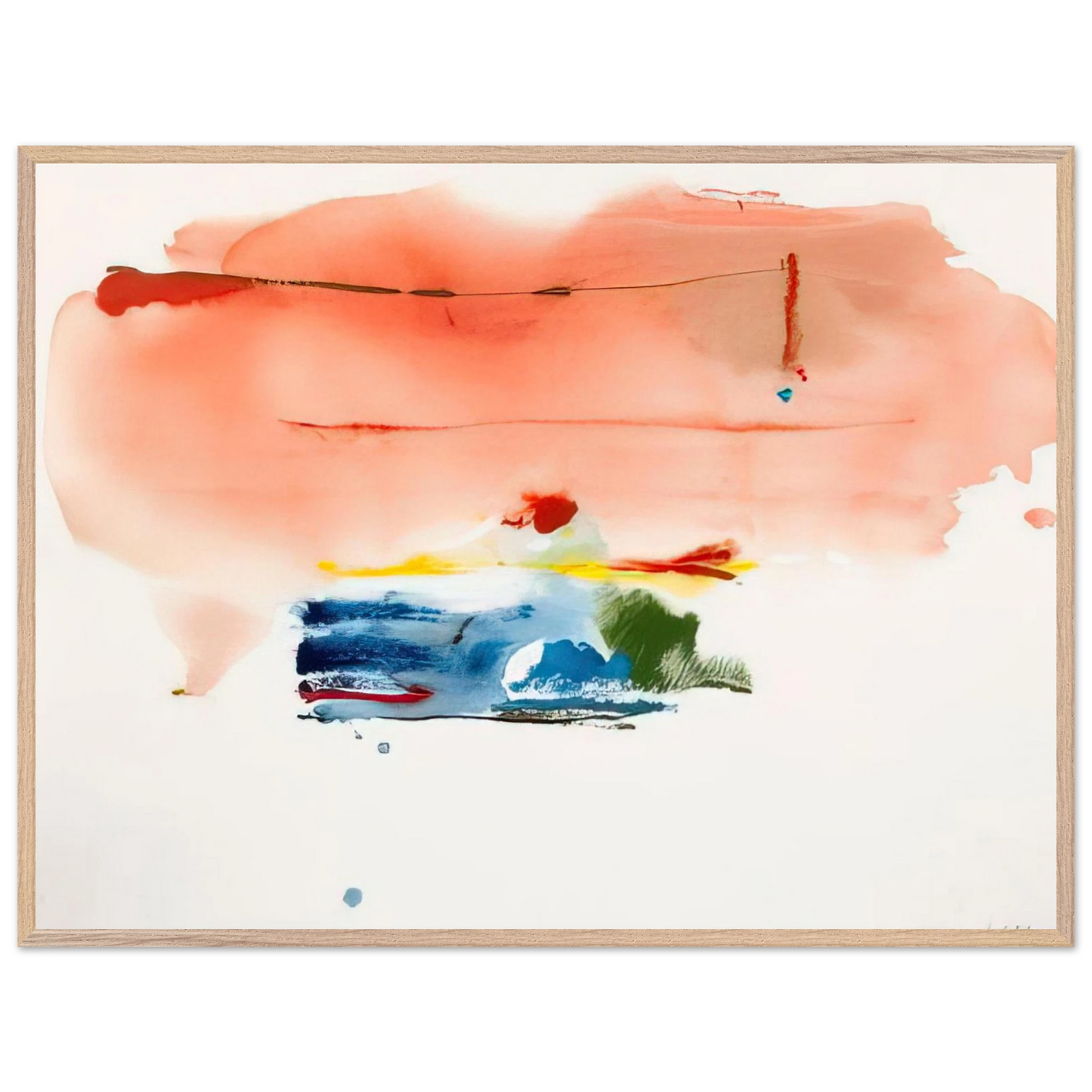 Helen Frankenthaler - Santa Fe II - 1986 Wall art - A3 (29.7 x 42  cm) - Premium Wooden Framed Poster With Fine Art Paper-canvas - Black frame