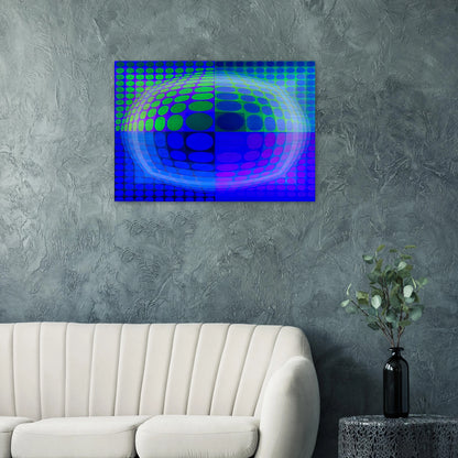 Pal-Ket - 1974 - Victor Vasarely Brushed Aluminum Print - 70x100 cm / 28x40 inches | Victor Vasarely Aluminum Print | Victor Vasarely Prints