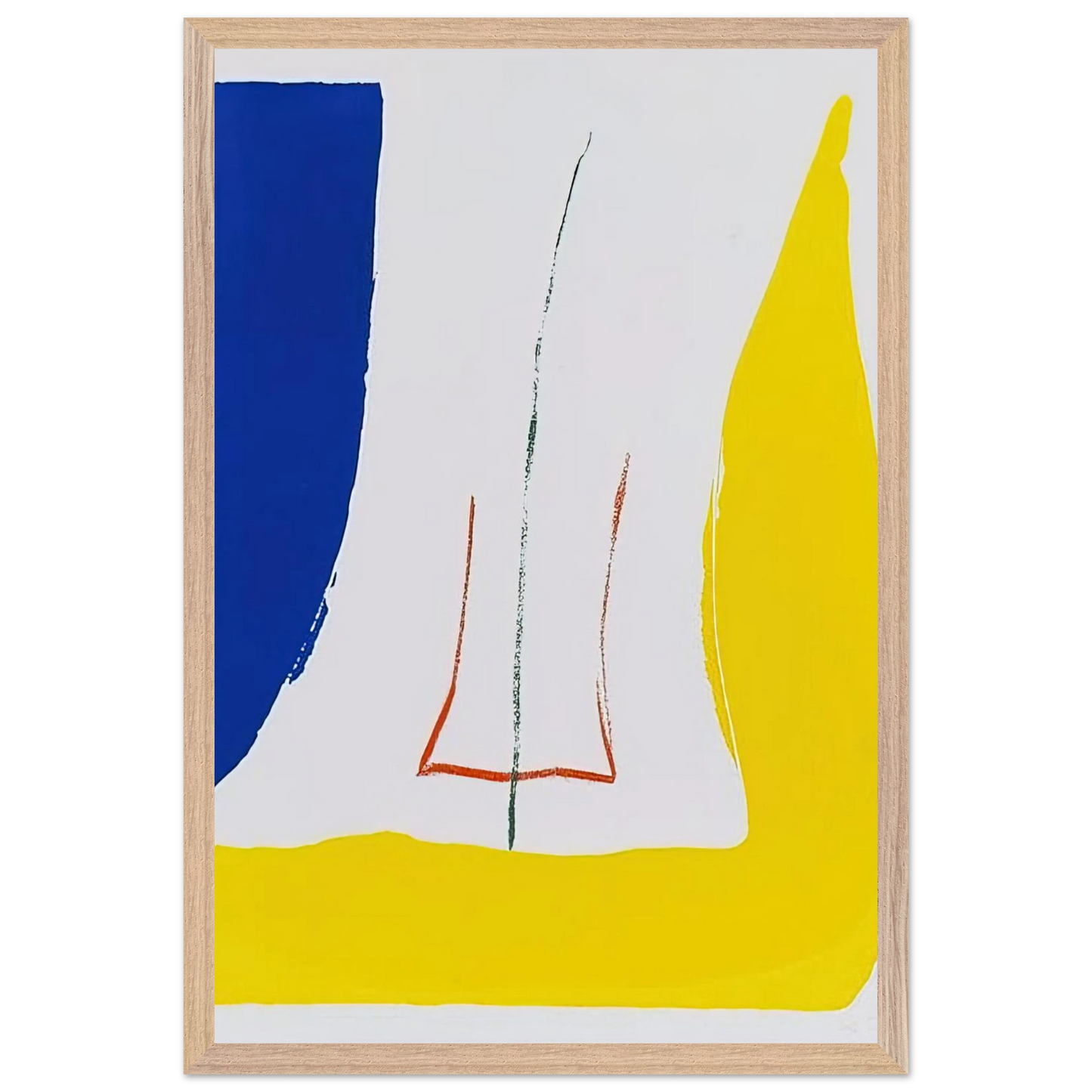 Helen Frankenthaler - Sun Corner - 1968 Wall art - 60x80 cm / 24x32 inches - Premium Wooden Framed Poster With Fine Art Paper-canvas - Wood frame