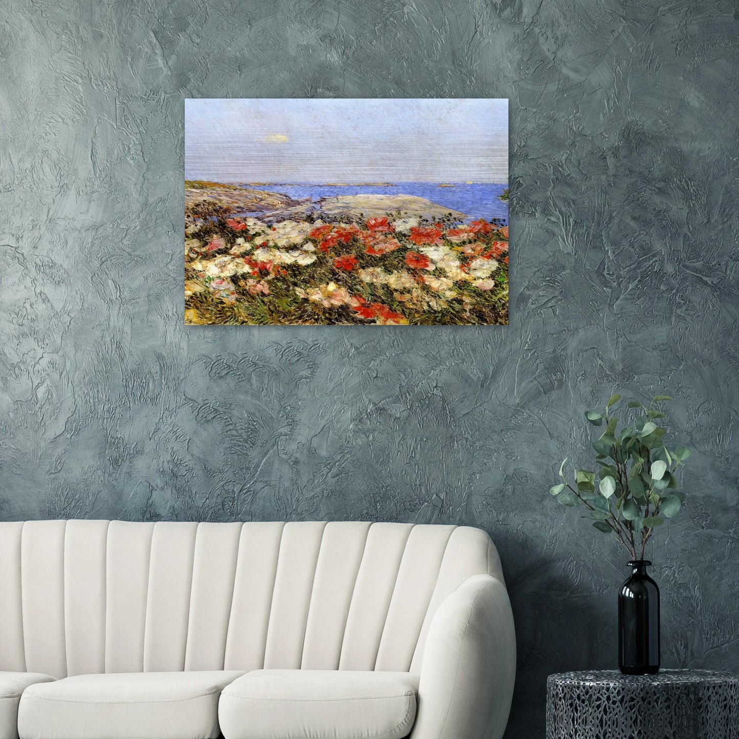 Poppies on the Isles of Shoals - Childe Hassam Brushed Aluminum Print - 70x100 cm / 28x40 inches | Childe Hassam Aluminum Print | Childe Hassam Prints