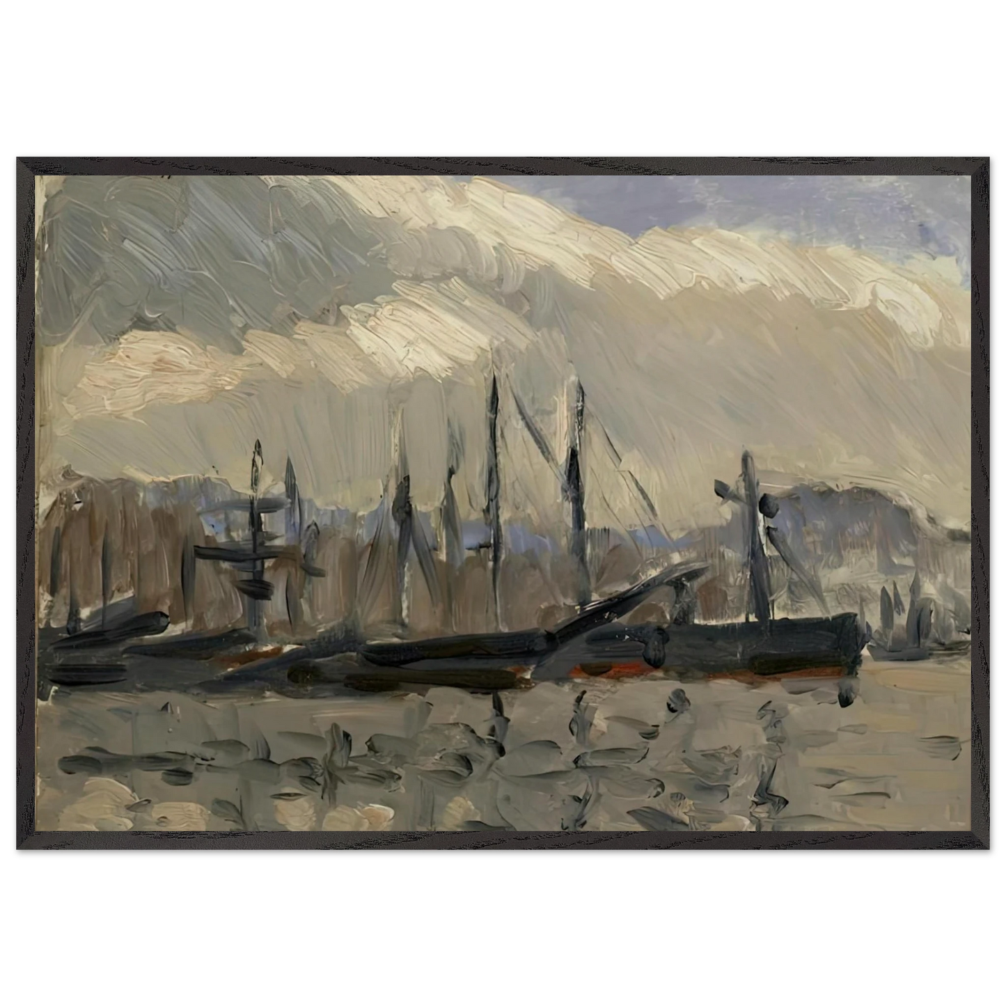 PORT DE CHERBOURG 1918 - Henri Matisse 70x100 cm / 28x40 inches Framed Art Print – Black Wooden Frame