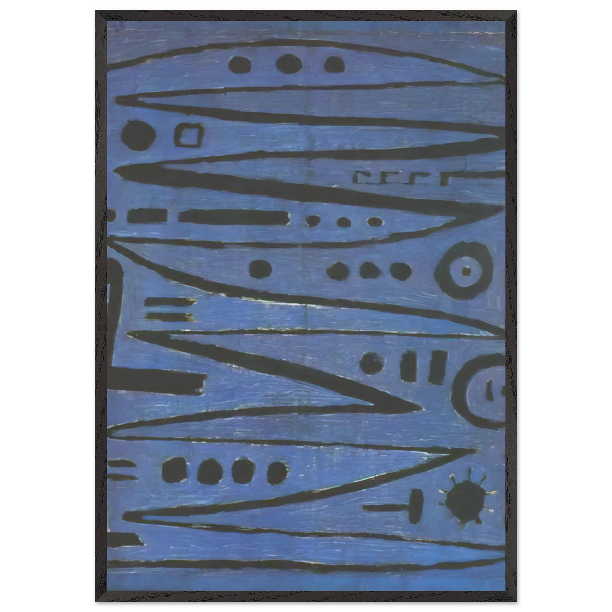 HEROIC FIDDLING 1938 - Paul Klee 70x100 cm / 28x40 inches Framed Art Print – Black Wooden Frame