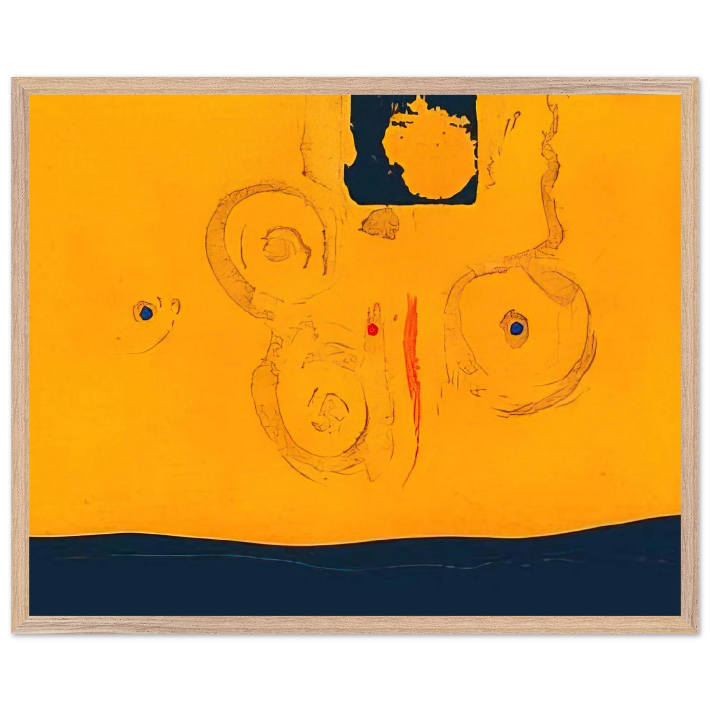Helen Frankenthaler - Plaza Real - 1988 Wall art - 13x18 cm / 5x7 inches - Premium Wooden Framed Poster With Fine Art Paper-canvas - Wood frame