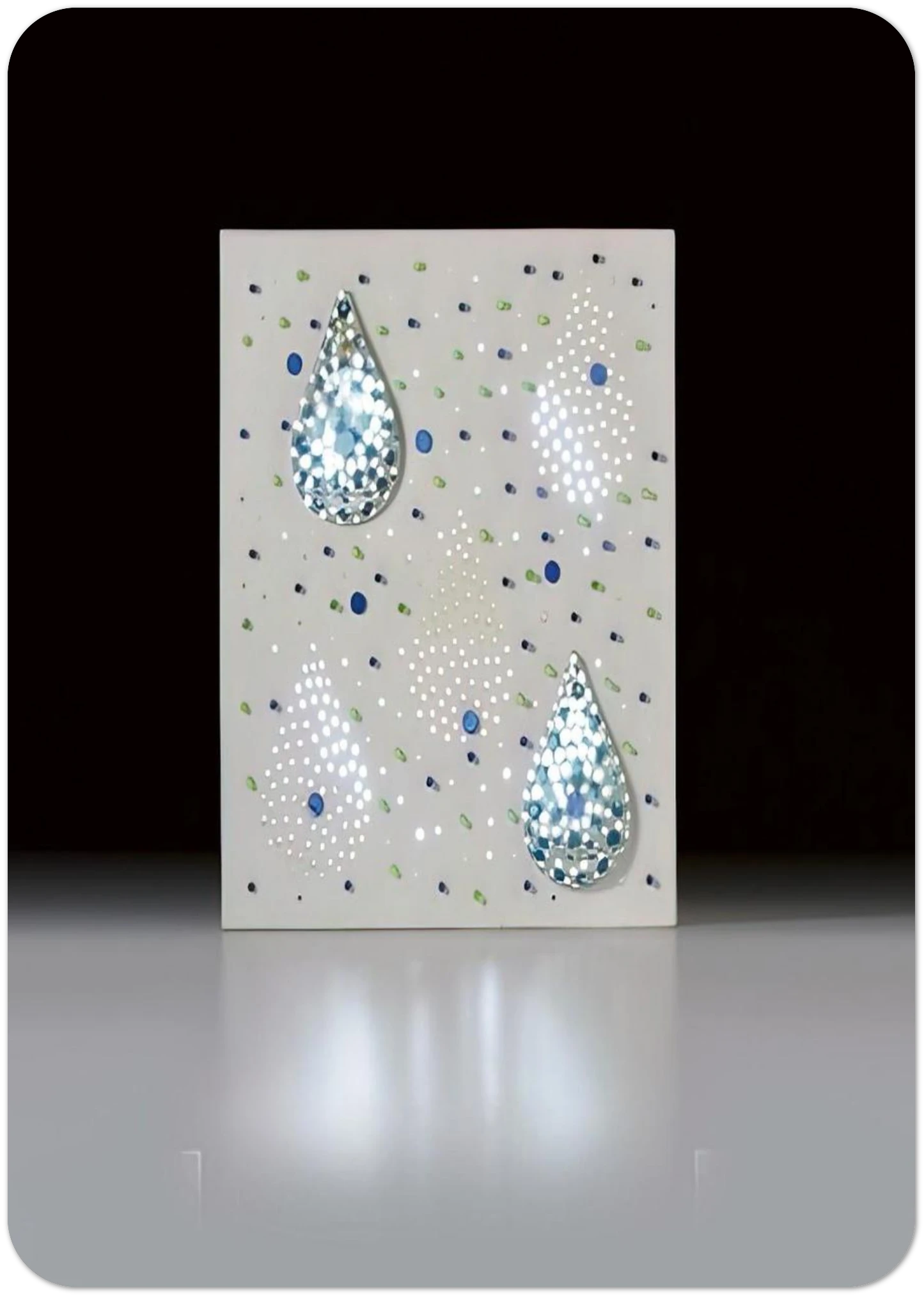 Lumínica con dos gotas Composición con gotas de agua - 1970 By Gyula Kosice Pack of 10 Post Cards | Gyula Kosice Post Cards | A6 (10.5 x 14.8 cm) - 4.1 x 5.8 inches