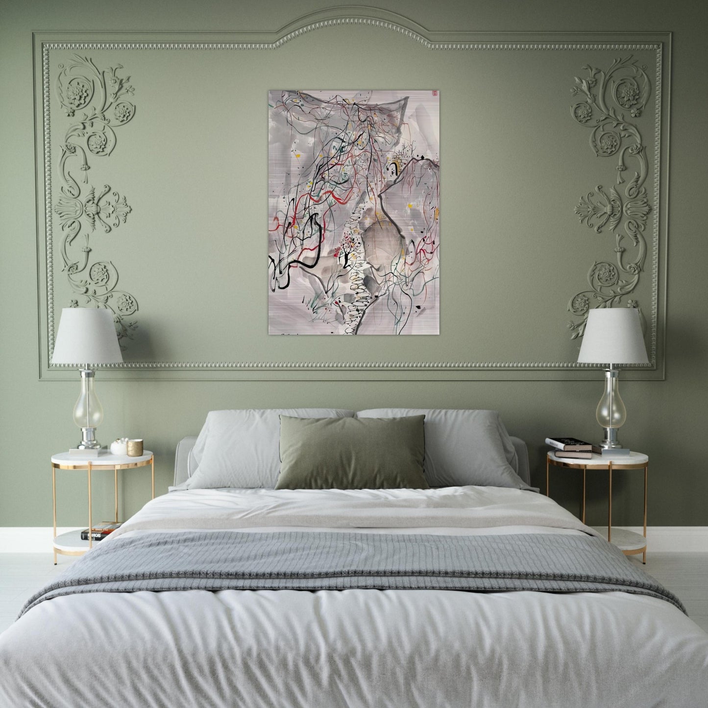 武夷山径 - Abstract Expressionism, Ink and wash painting - Wu Guanzhong Brushed Aluminum Print - 70x100 cm / 28x40 inches | Wu Guanzhong Aluminum Print | Wu Guanzhong Prints
