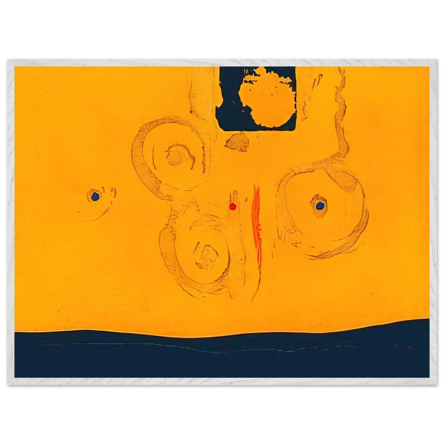 Helen Frankenthaler - Plaza Real - 1988 Wall art - 45x60 cm / 18x24 inches - Premium Wooden Framed Poster With Fine Art Paper-canvas - Black frame