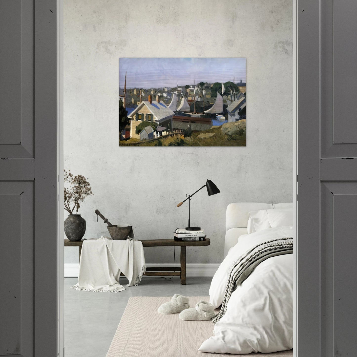 Gloucester Harbor - Edward Hopper Brushed Aluminum Print - 70x100 cm / 28x40 inches | Edward Hopper Aluminum Print | Edward Hopper Prints