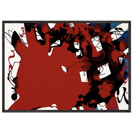 Untitled  SFP94-133  SFF 1803  - Sam Francis 70x100 cm / 28x40 inches Framed Art Print – Black Wooden Frame