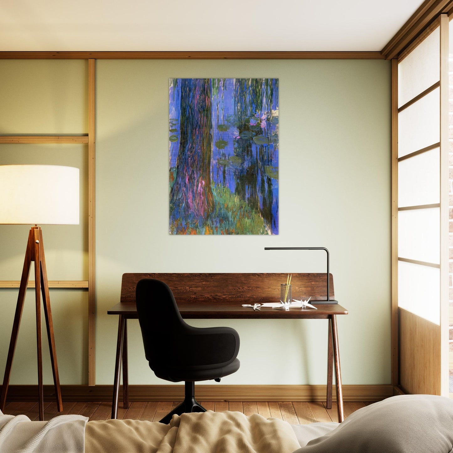 Weeping Willow and Water-Lily Pond - claude monet Brushed Aluminum Print - 70x100 cm / 28x40 inches | claude monet Aluminum Print | claude monet Prints