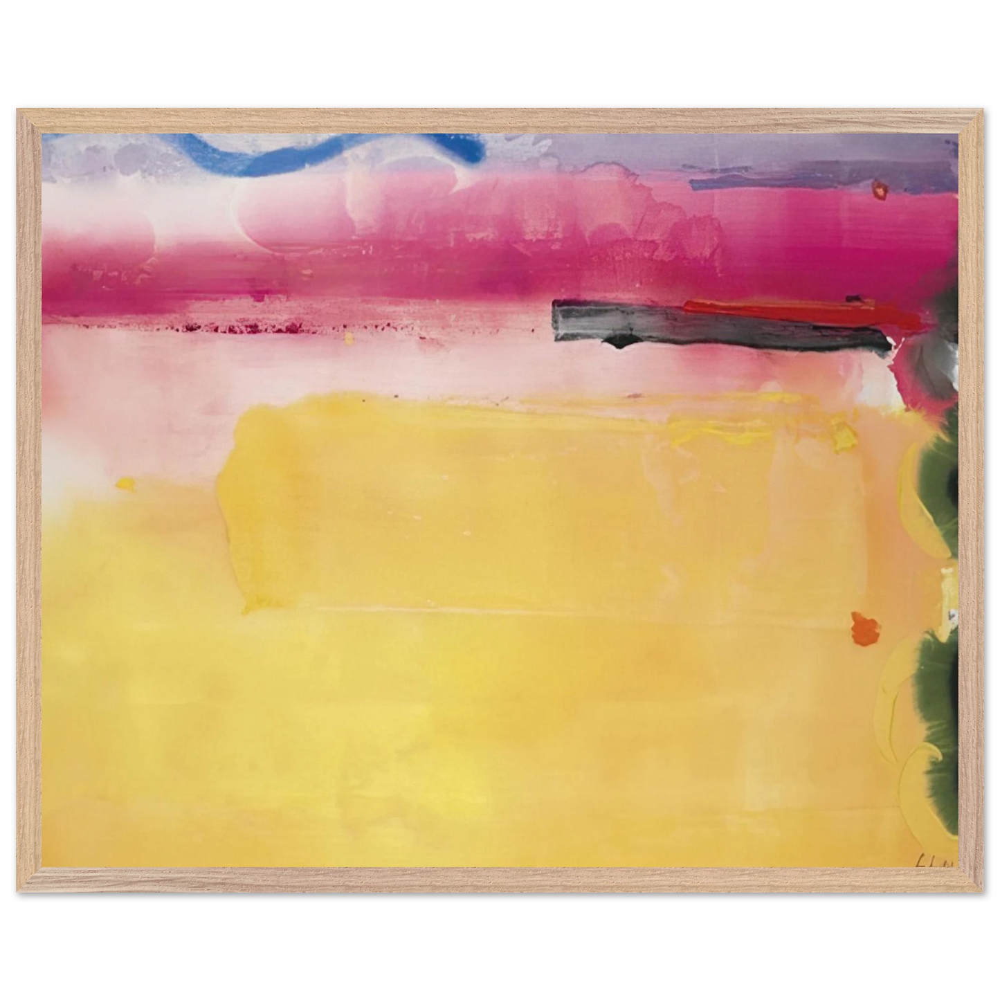 Helen Frankenthaler - Black-Eyed Susan - 1988 Wall art - 30x40 cm / 12x16 inches - Premium Wooden Framed Poster With Fine Art Paper-canvas - Wood frame