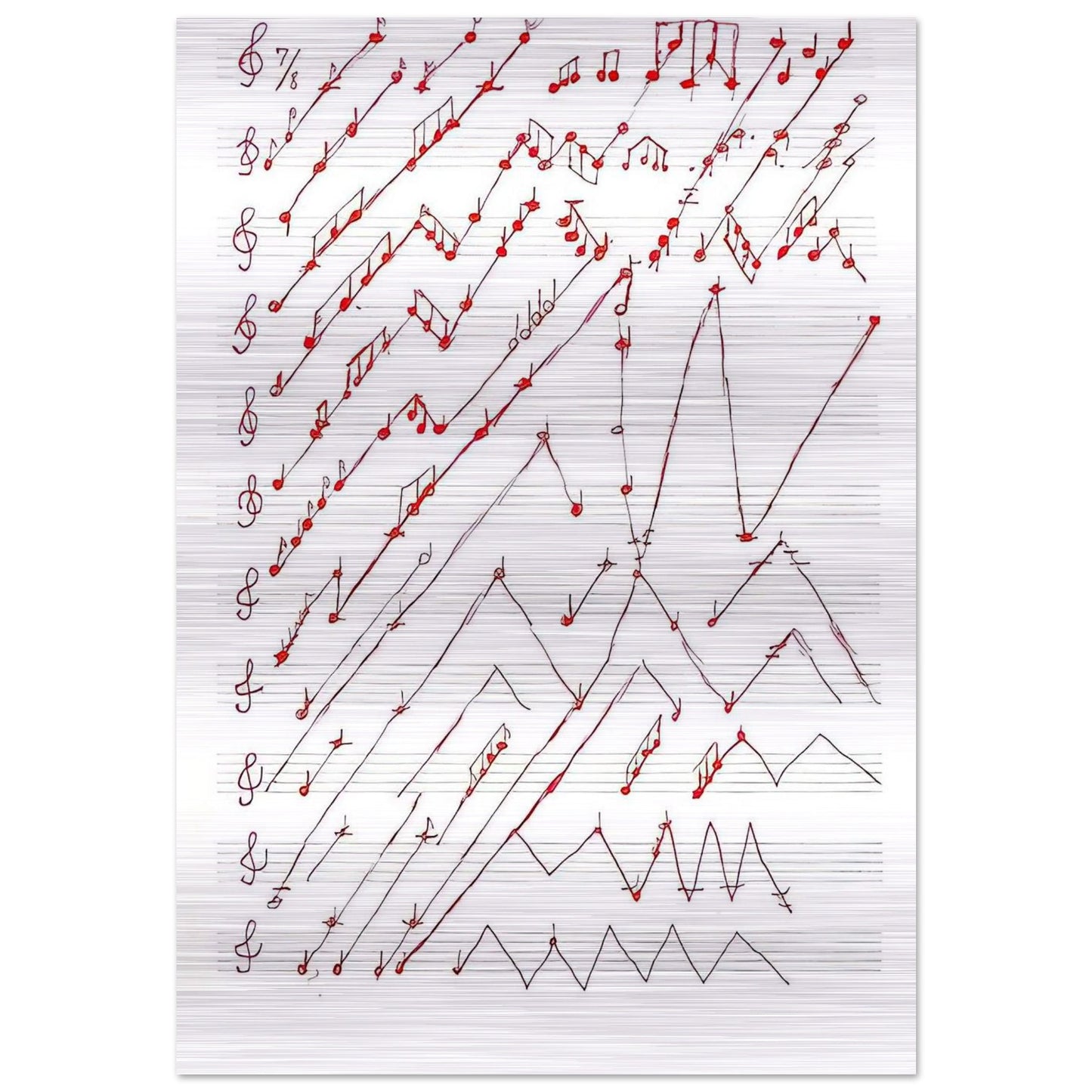 UNTITLED 1995 2 - Louise Bourgeois Brushed Aluminum Print - 70x100 cm / 28x40 inches | Louise Bourgeois Aluminum Print | Louise Bourgeois Prints