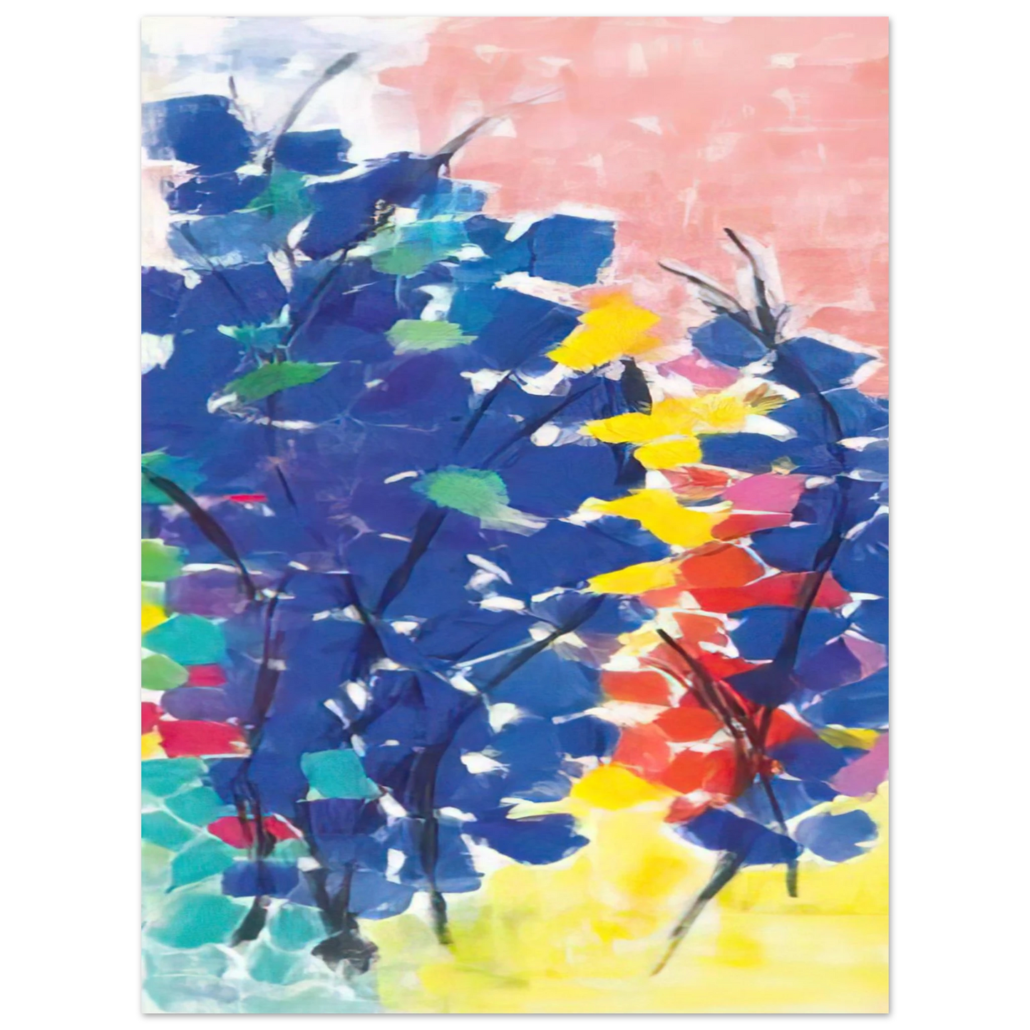 Alma Woodsey Thomas - UNTITLED FLORAL ABSTRACTION 1970  75x100 cm / 30x40inches Fine Art Poster
