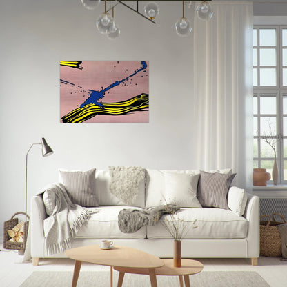BRUSHSTROKE WITH SPATTER 1966 - Roy Lichtenstein Brushed Aluminum Print - 70x100 cm / 28x40 inches | Roy Lichtenstein Aluminum Print | Roy Lichtenstein Prints