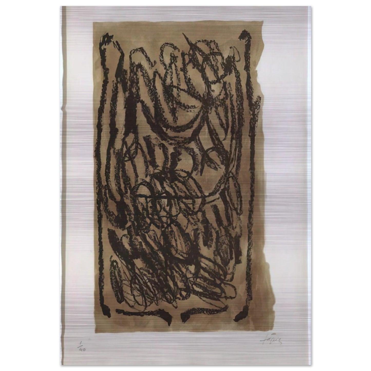 EL PA A LA BARCA 1963 - Antoni Tapies Brushed Aluminum Print - 70x100 cm / 28x40 inches | Antoni Tapies Aluminum Print | Antoni Tapies Prints