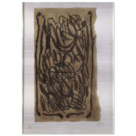 EL PA A LA BARCA 1963 - Antoni Tapies Brushed Aluminum Print - 70x100 cm / 28x40 inches | Antoni Tapies Aluminum Print | Antoni Tapies Prints
