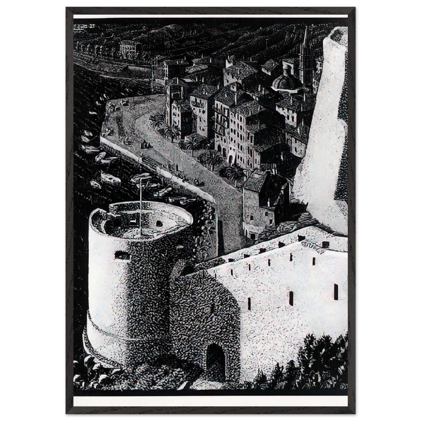 ESCHER 23 - MC Escher 70x100 cm / 28x40 inches Framed Art Print – Black Wooden Frame | Maurits Cornelis Escher Prints
