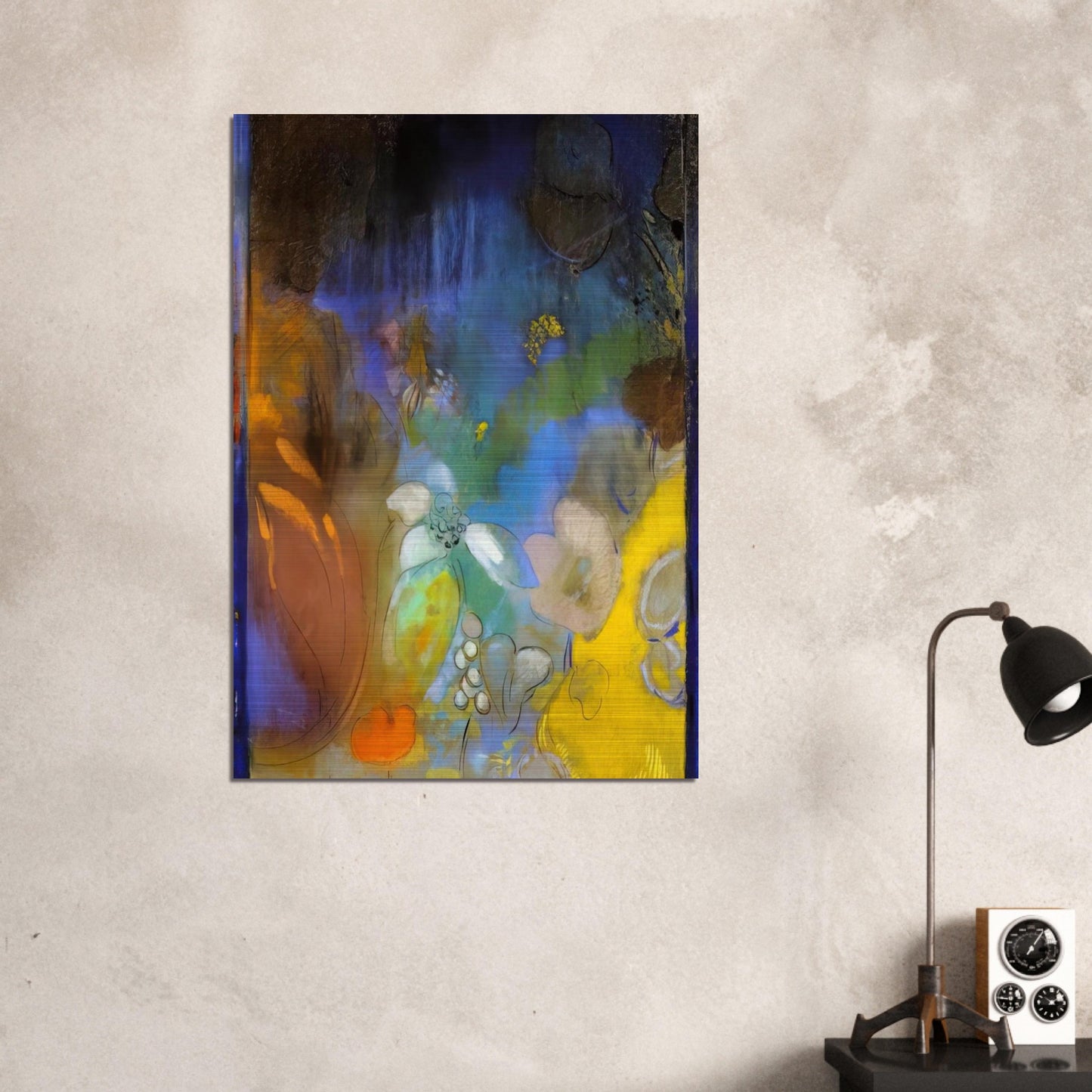 WOMAN IN PROFILE WITH FLOWERS - Odilon Redon Brushed Aluminum Print - 70x100 cm / 28x40 inches | Odilon Redon Aluminum Print | Odilon Redon Prints