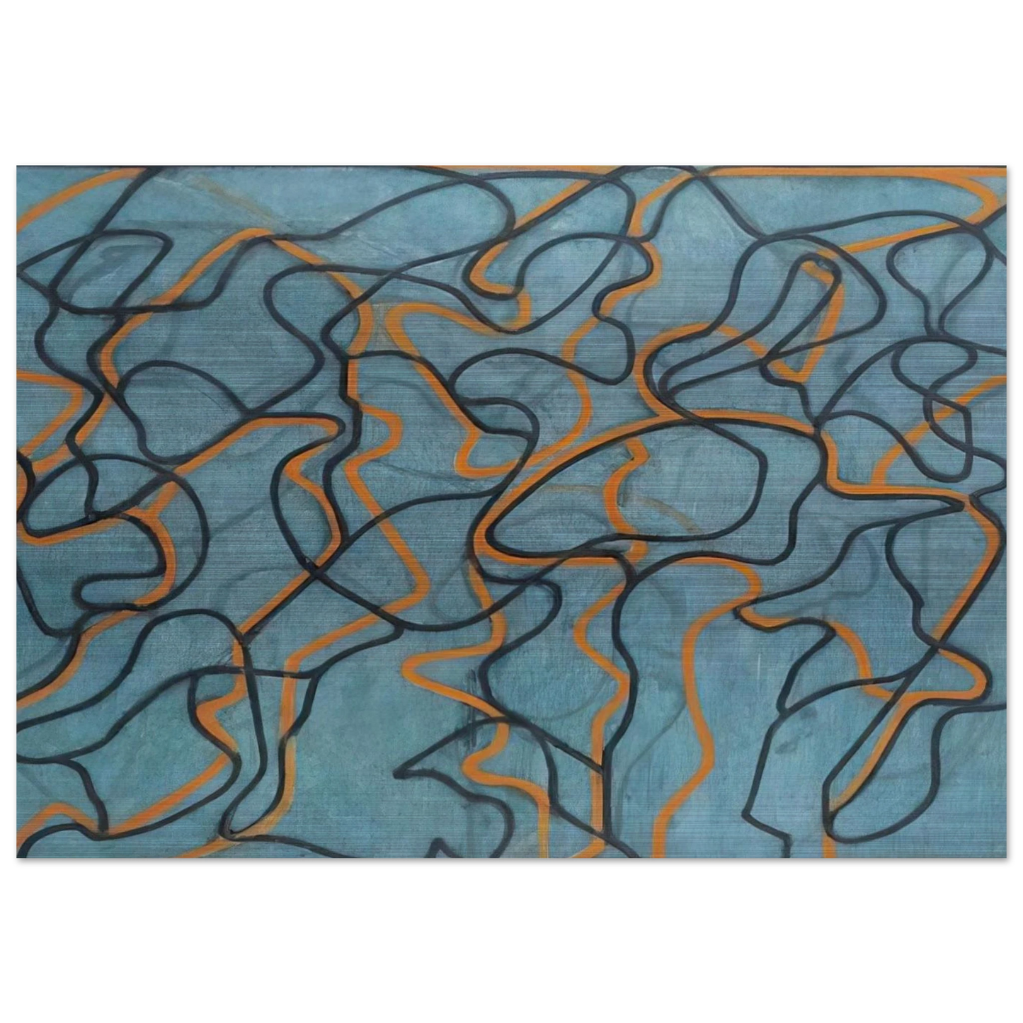 Letter About Rocks #3, Blue Ground - 2010 - Brice Marden Brushed Aluminum Print - 70x100 cm / 28x40 inches | Brice Marden Aluminum Print | Brice Marden Prints