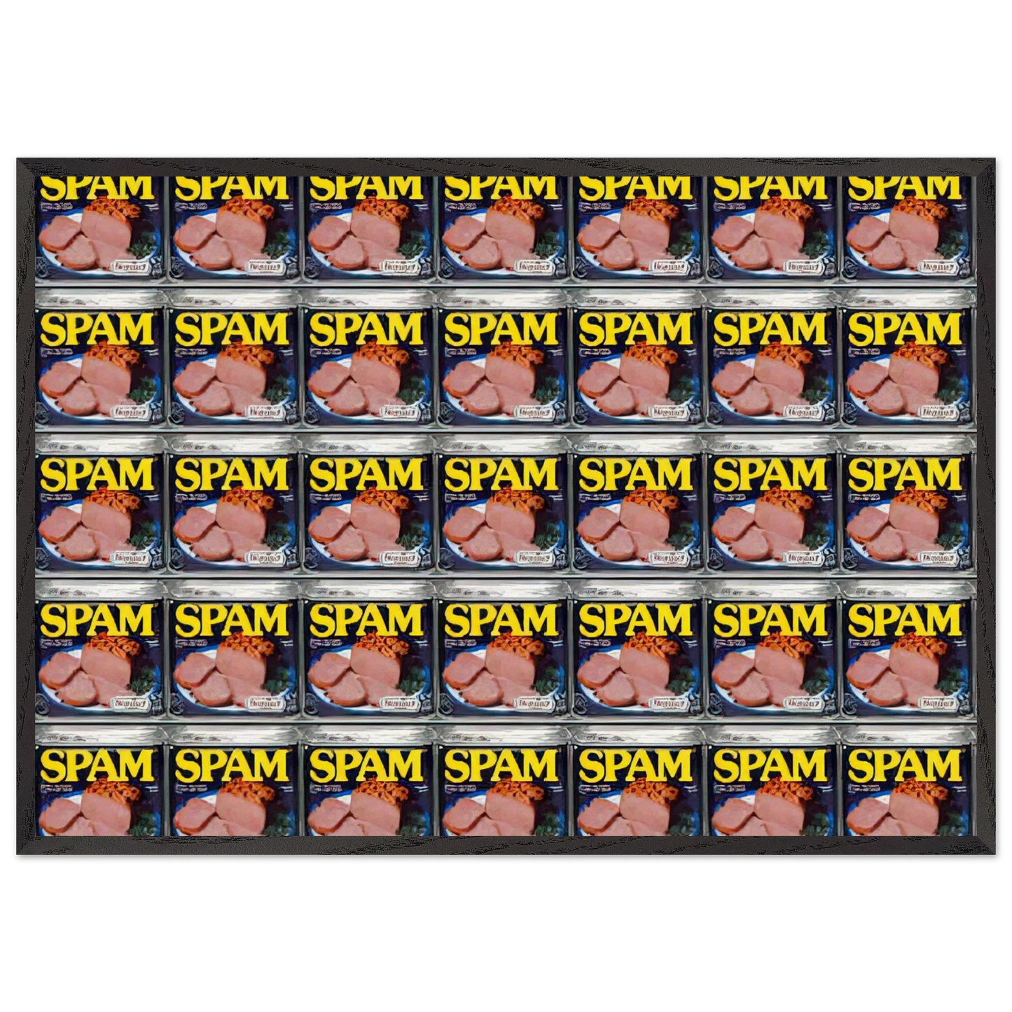Spam - Andy Warhol 70x100 cm / 28x40 inches Framed Art Print – Black Wooden Frame