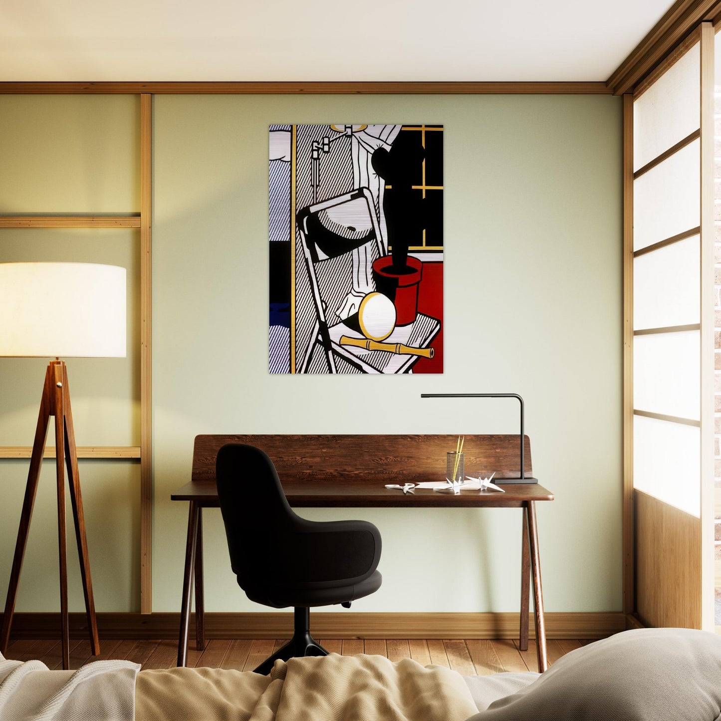 INTERIOR WITH CACTUS 1978 - Roy Lichtenstein Brushed Aluminum Print - 70x100 cm / 28x40 inches | Roy Lichtenstein Aluminum Print | Roy Lichtenstein Prints