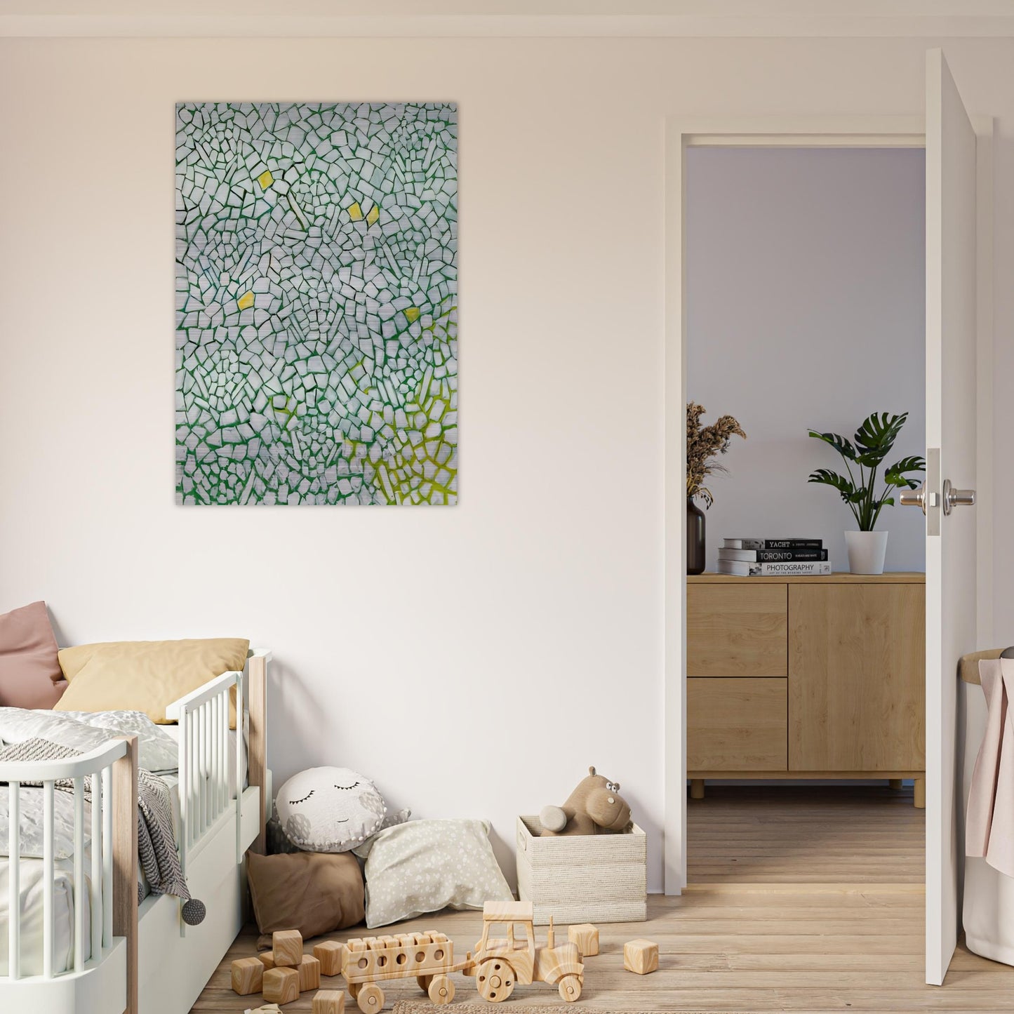 WHITE ROSES SING AND SING 1976 - Alma Woodsey Thomas Brushed Aluminum Print - 70x100 cm / 28x40 inches | Alma Woodsey Thomas Aluminum Print | Alma Woodsey Thomas Prints