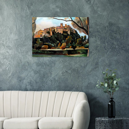 VISTA DE SAINT PAUL DE VENCE 1910 - Andre Derain Brushed Aluminum Print - 70x100 cm / 28x40 inches | Andre Derain Aluminum Print | Andre Derain Prints