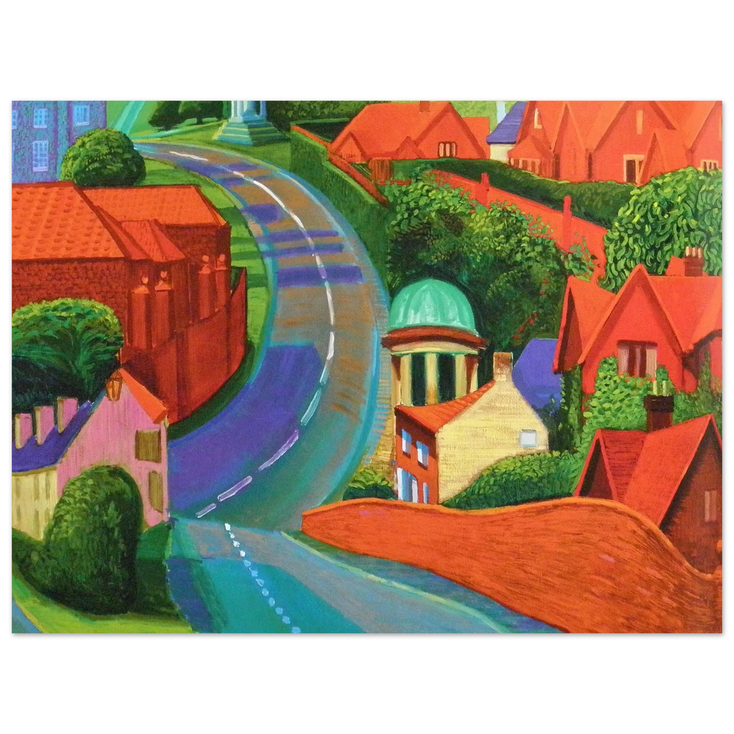 David Hockney - The Road to York Through Sledmere - 21x29.7 cm / 8x12" - Fine Art Poster-canvas - -