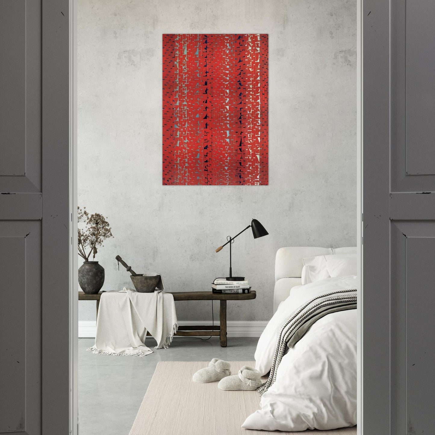 RED SUNSET OLD POND CONCERTO 1972 - Alma Woodsey Thomas Brushed Aluminum Print - 70x100 cm / 28x40 inches | Alma Woodsey Thomas Aluminum Print | Alma Woodsey Thomas Prints