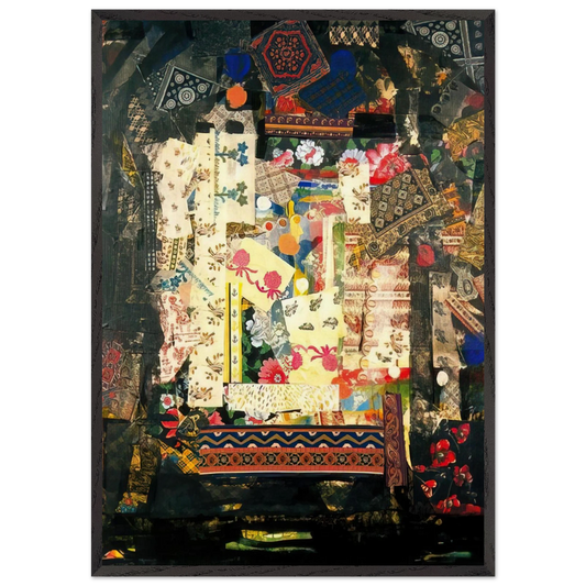 Window on Montana - PD Pattern and Decoration - Miriam Schapiro 70x100 cm / 28x40 inches Framed Art Print – Black Wooden Frame