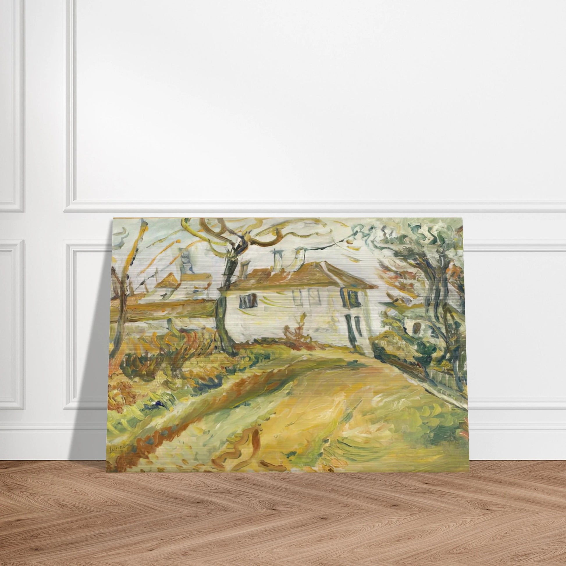 WHITE HOUSE ON A HILL - Chaim Soutine Brushed Aluminum Print - 70x100 cm / 28x40 inches | Chaim Soutine Aluminum Print | Chaim Soutine Prints