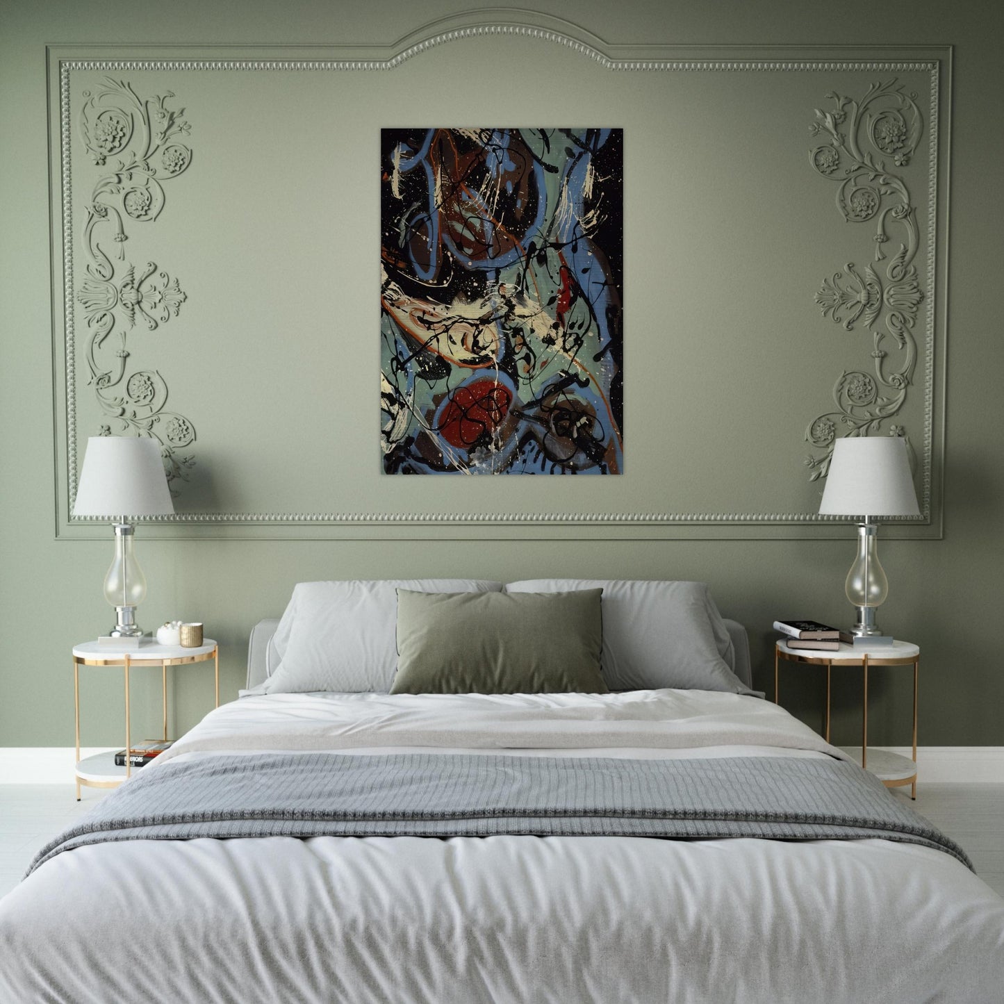 COMPOSITION WITH POURING II - Jackson Pollock Brushed Aluminum Print - 70x100 cm / 28x40 inches | Jackson Pollock Aluminum Print | Jackson Pollock Prints