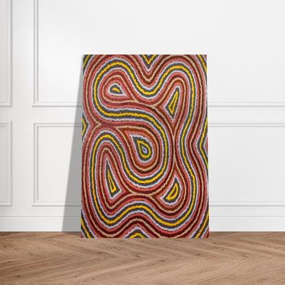 Worm Dreaming - 1998 - Clifford Possum Tjapaltjarri Brushed Aluminum Print - 70x100 cm / 28x40 inches | Clifford Possum Tjapaltjarri Aluminum Print | Clifford Possum Tjapaltjarri Prints