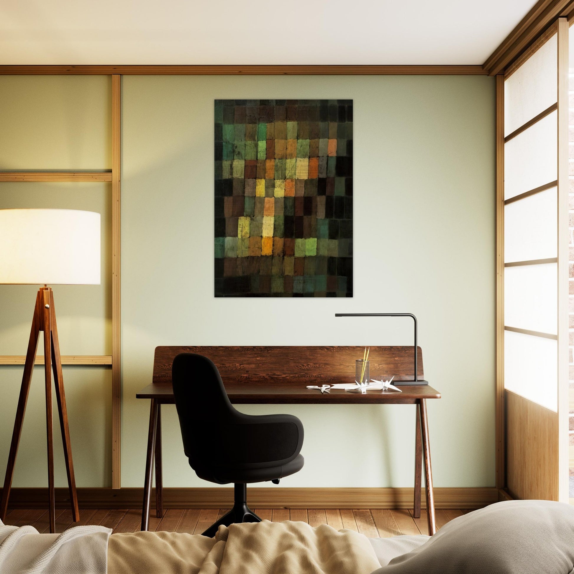 ANCIENT SOUND ABSTRACT ON BLACK BACKGROUND 1925 - Paul Klee Brushed Aluminum Print - 70x100 cm / 28x40 inches | Paul Klee Aluminum Print | Paul Klee Prints