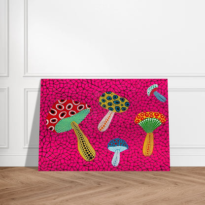 MUSHROOMS 1995 - Yayoi Kusama Brushed Aluminum Print - 70x100 cm / 28x40 inches | Yayoi Kusama Aluminum Print | Yayoi Kusama Prints