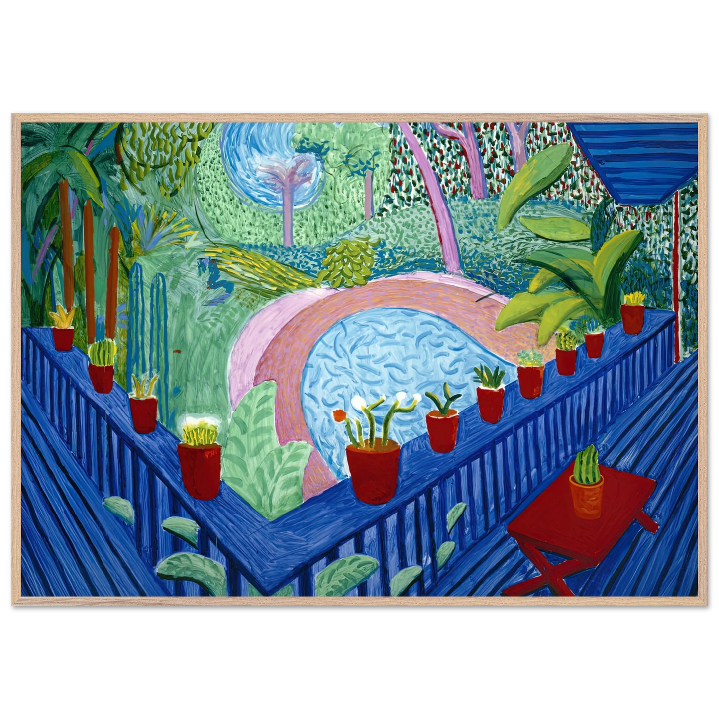 David Hockney - David Hockney Wall art - 30x45 cm / 12x18 inches - Premium Wooden Framed Poster With Fine Art Paper-canvas - White frame