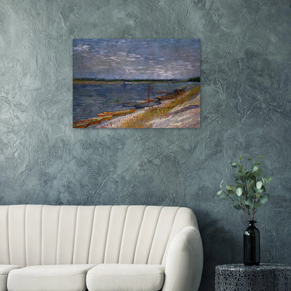 Moored Boats - Vincent van Gogh Brushed Aluminum Print - 70x100 cm / 28x40 inches | Vincent van Gogh Aluminum Print | Vincent van Gogh Prints