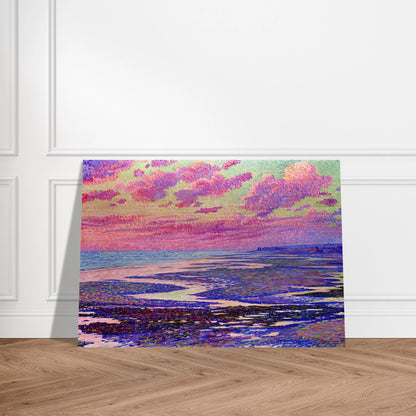 THE BEACH AT AMBLETEUSE AT LOW TIDE 1900 - Theo van Rysselberghe Brushed Aluminum Print - 70x100 cm / 28x40 inches | Theo van Rysselberghe Aluminum Print | Theo van Rysselberghe Prints
