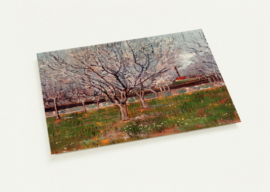 Orchard in Blossom Plum Trees By Vincent van Gogh Pack of 10 Post Cards | Vincent van Gogh Post Cards | A6 (10.5 x 14.8 cm) - 4.1 x 5.8 inches