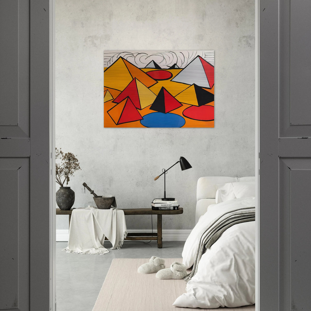 PRYAMIDS AND CLOUDS 1970 - Alexander Calder Brushed Aluminum Print - 70x100 cm / 28x40 inches | Alexander Calder Aluminum Print | Alexander Calder Prints